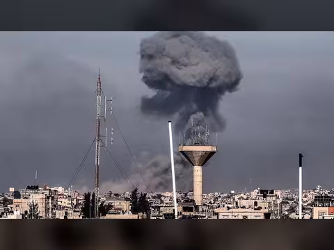 Smoke Columns in Rafah (Sky News Arabia)